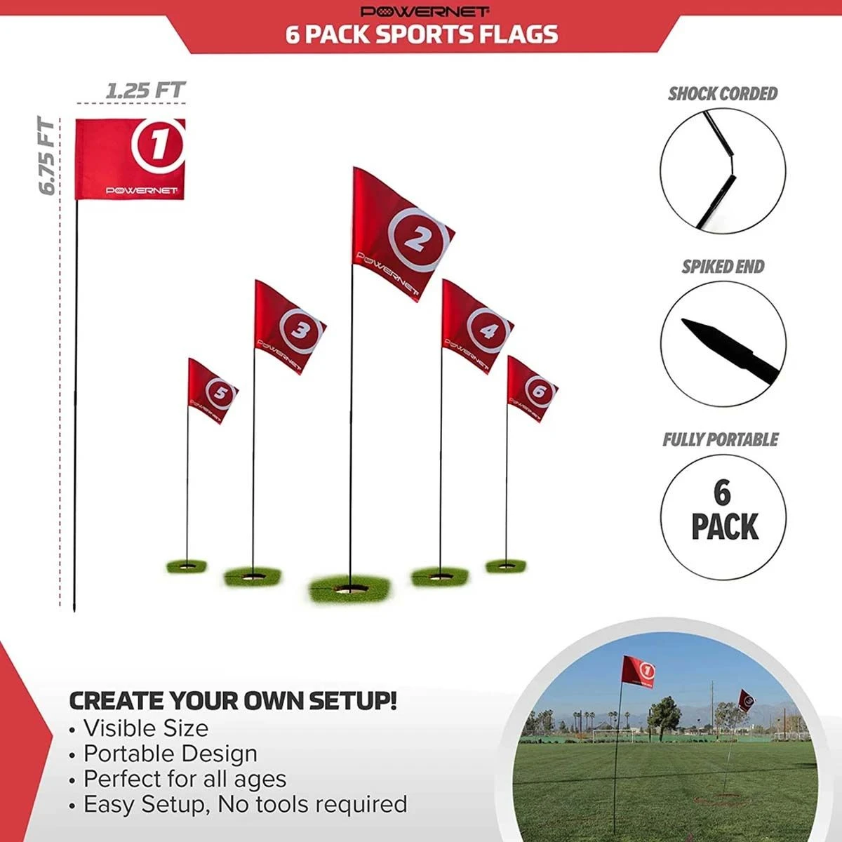 Buy π POWERNET Sports Flags, Set/6 π― 2 Buy π POWERNET Sports Flags, Set/6 π― - Image 2